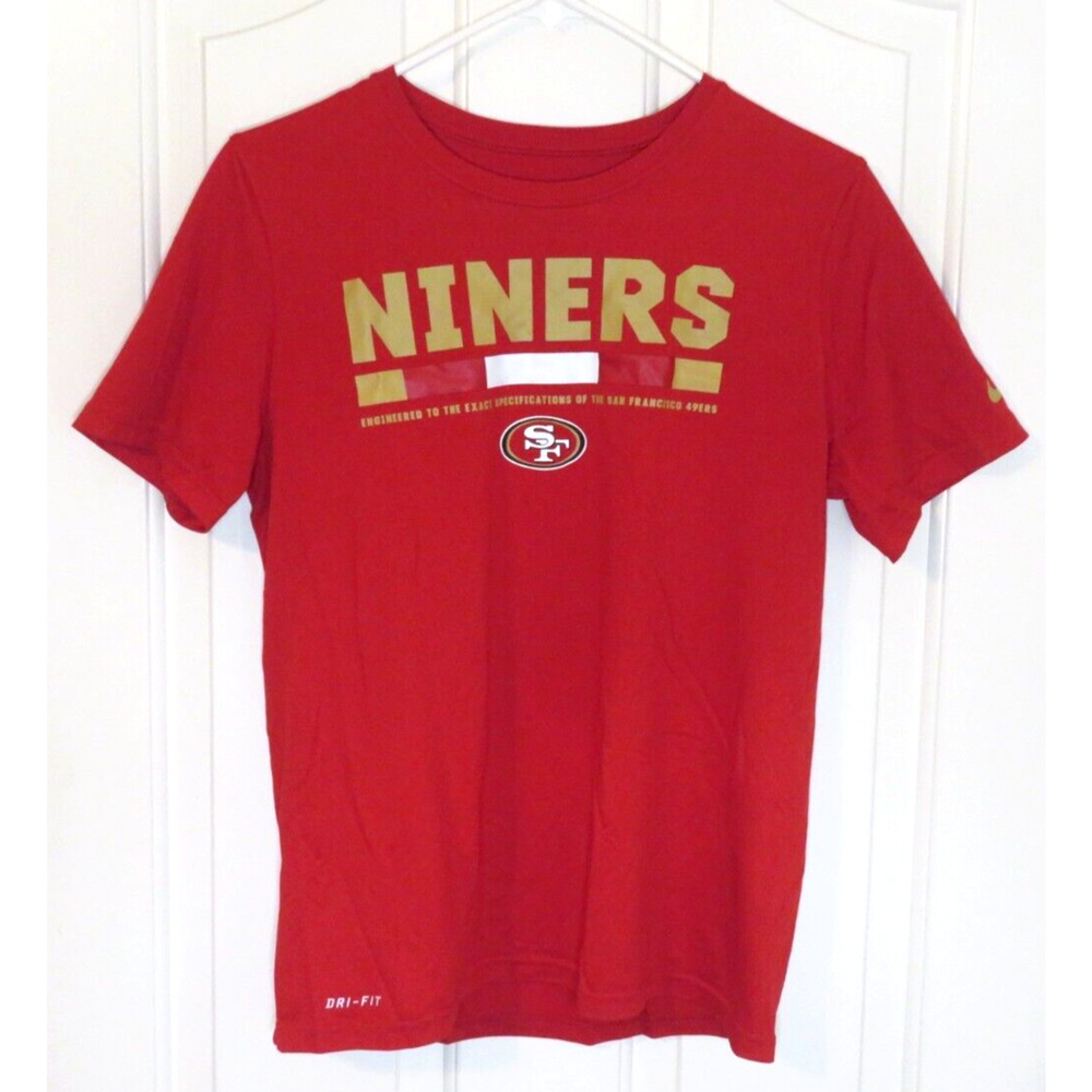 Nike San Francisco 49ers "NINERS" Dri Fit NFL THE NIKE TEE Red Shirt Youth Large